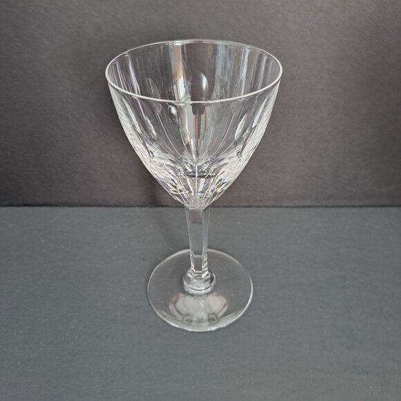 Val St Lambert Nestor Hamlet Wine Glass 5.75" Cut Crystal Belgium Vintage 1950s - Picture 3 of 12